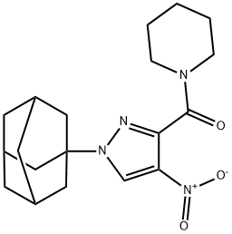 1-({1-(1-adamantyl)-4-nitro-1H-pyrazol-3-yl}carbonyl)piperidine Structure