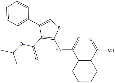 2-({[3-(isopropoxycarbonyl)-4-phenyl-2-thienyl]amino}carbonyl)cyclohexanecarboxylic acid Structure