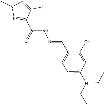 N'-[4-(diethylamino)-2-hydroxybenzylidene]-4-iodo-1-methyl-1H-pyrazole-3-carbohydrazide Structure