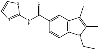 1-ethyl-2,3-dimethyl-N-(1,3-thiazol-2-yl)-1H-indole-5-carboxamide 구조식 이미지