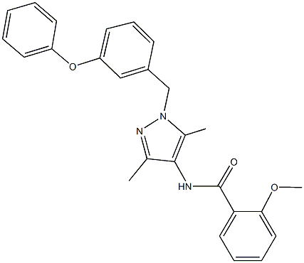 N-[3,5-dimethyl-1-(3-phenoxybenzyl)-1H-pyrazol-4-yl]-2-methoxybenzamide Structure