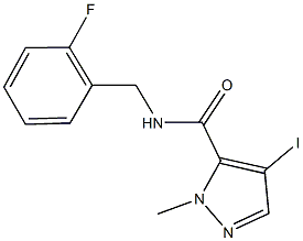 N-(2-fluorobenzyl)-4-iodo-1-methyl-1H-pyrazole-5-carboxamide 구조식 이미지