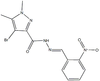 4-bromo-N'-{2-nitrobenzylidene}-1,5-dimethyl-1H-pyrazole-3-carbohydrazide Structure