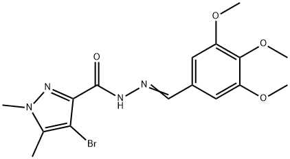 4-bromo-1,5-dimethyl-N'-(3,4,5-trimethoxybenzylidene)-1H-pyrazole-3-carbohydrazide Structure