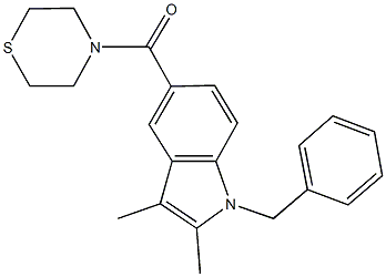 1-benzyl-2,3-dimethyl-5-(4-thiomorpholinylcarbonyl)-1H-indole Structure