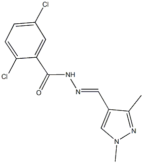 2,5-dichloro-N'-[(1,3-dimethyl-1H-pyrazol-4-yl)methylene]benzohydrazide 구조식 이미지