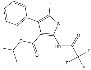 isopropyl 5-methyl-4-phenyl-2-[(trifluoroacetyl)amino]-3-thiophenecarboxylate 구조식 이미지