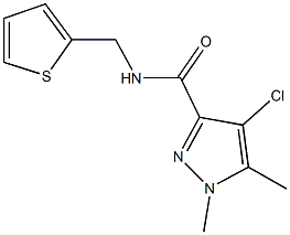 4-chloro-1,5-dimethyl-N-(2-thienylmethyl)-1H-pyrazole-3-carboxamide 구조식 이미지