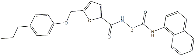 N-(1-naphthyl)-2-{5-[(4-propylphenoxy)methyl]-2-furoyl}hydrazinecarboxamide 구조식 이미지