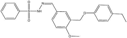 N'-{3-[(4-ethylphenoxy)methyl]-4-methoxybenzylidene}benzenesulfonohydrazide Structure