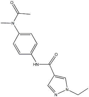 N-{4-[acetyl(methyl)amino]phenyl}-1-ethyl-1H-pyrazole-4-carboxamide 구조식 이미지