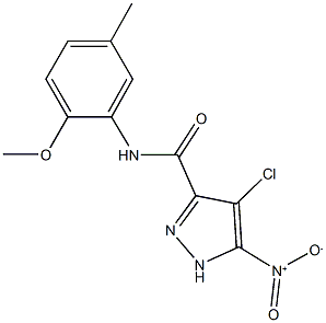 4-chloro-5-nitro-N-(2-methoxy-5-methylphenyl)-1H-pyrazole-3-carboxamide Structure