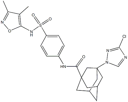 3-(3-chloro-1H-1,2,4-triazol-1-yl)-N-(4-{[(3,4-dimethyl-5-isoxazolyl)amino]sulfonyl}phenyl)-1-adamantanecarboxamide Structure