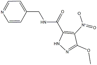 4-nitro-3-methoxy-N-(4-pyridinylmethyl)-1H-pyrazole-5-carboxamide Structure