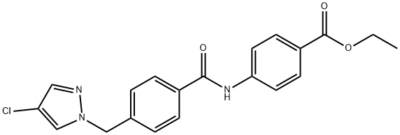 ethyl 4-({4-[(4-chloro-1H-pyrazol-1-yl)methyl]benzoyl}amino)benzoate 구조식 이미지