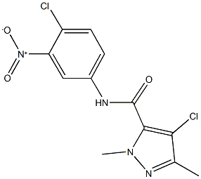 4-chloro-N-{4-chloro-3-nitrophenyl}-1,3-dimethyl-1H-pyrazole-5-carboxamide Structure