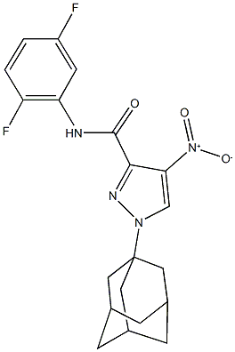 1-(1-adamantyl)-N-(2,5-difluorophenyl)-4-nitro-1H-pyrazole-3-carboxamide 구조식 이미지