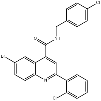 6-bromo-N-(4-chlorobenzyl)-2-(2-chlorophenyl)-4-quinolinecarboxamide 구조식 이미지
