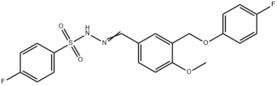4-fluoro-N'-{3-[(4-fluorophenoxy)methyl]-4-methoxybenzylidene}benzenesulfonohydrazide 구조식 이미지