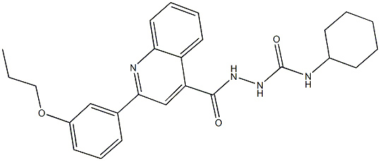 N-cyclohexyl-2-{[2-(3-propoxyphenyl)-4-quinolinyl]carbonyl}hydrazinecarboxamide Structure