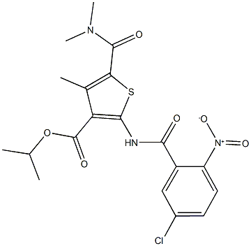 isopropyl 2-({5-chloro-2-nitrobenzoyl}amino)-5-[(dimethylamino)carbonyl]-4-methyl-3-thiophenecarboxylate Structure