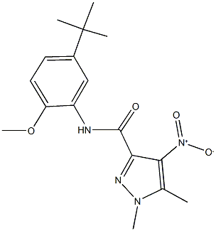 N-(5-tert-butyl-2-methoxyphenyl)-4-nitro-1,5-dimethyl-1H-pyrazole-3-carboxamide Structure