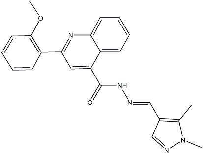 N'-[(1,5-dimethyl-1H-pyrazol-4-yl)methylene]-2-(2-methoxyphenyl)-4-quinolinecarbohydrazide Structure