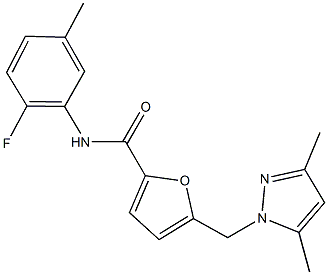 5-[(3,5-dimethyl-1H-pyrazol-1-yl)methyl]-N-(2-fluoro-5-methylphenyl)-2-furamide Structure