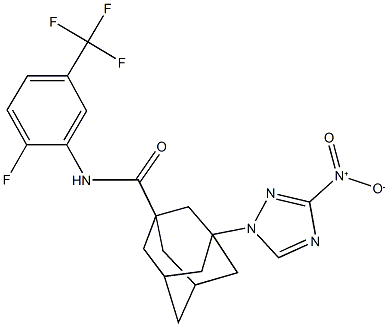 N-[2-fluoro-5-(trifluoromethyl)phenyl]-3-{3-nitro-1H-1,2,4-triazol-1-yl}-1-adamantanecarboxamide 구조식 이미지