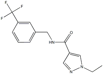 1-ethyl-N-[3-(trifluoromethyl)benzyl]-1H-pyrazole-4-carboxamide 구조식 이미지