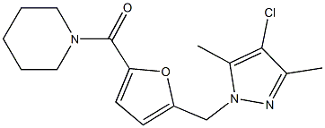 1-{5-[(4-chloro-3,5-dimethyl-1H-pyrazol-1-yl)methyl]-2-furoyl}piperidine Structure