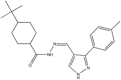 4-tert-butyl-N'-{[3-(4-methylphenyl)-1H-pyrazol-4-yl]methylene}cyclohexanecarbohydrazide Structure