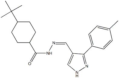 4-tert-butyl-N'-{[3-(4-methylphenyl)-1H-pyrazol-4-yl]methylene}cyclohexanecarbohydrazide 구조식 이미지