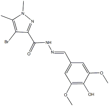 4-bromo-N'-(4-hydroxy-3,5-dimethoxybenzylidene)-1,5-dimethyl-1H-pyrazole-3-carbohydrazide Structure