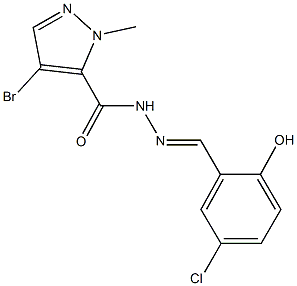 4-bromo-N'-(5-chloro-2-hydroxybenzylidene)-1-methyl-1H-pyrazole-5-carbohydrazide 구조식 이미지