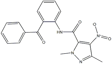 N-(2-benzoylphenyl)-4-nitro-1,3-dimethyl-1H-pyrazole-5-carboxamide Structure