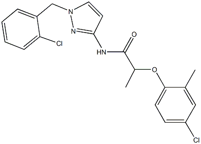 N-[1-(2-chlorobenzyl)-1H-pyrazol-3-yl]-2-(4-chloro-2-methylphenoxy)propanamide 구조식 이미지