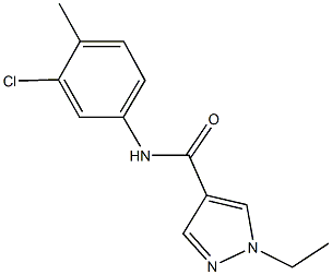 N-(3-chloro-4-methylphenyl)-1-ethyl-1H-pyrazole-4-carboxamide 구조식 이미지