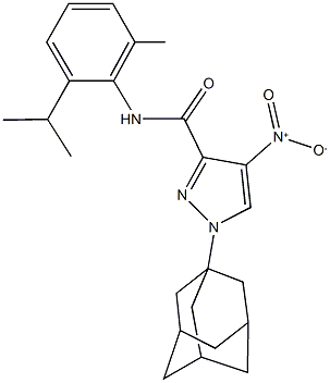 1-(1-adamantyl)-4-nitro-N-(2-isopropyl-6-methylphenyl)-1H-pyrazole-3-carboxamide 구조식 이미지