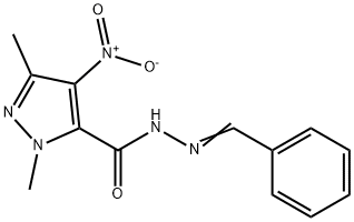 N'-benzylidene-4-nitro-1,3-dimethyl-1H-pyrazole-5-carbohydrazide Structure