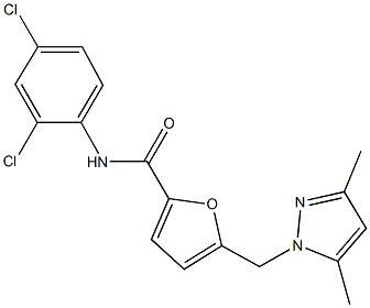N-(2,4-dichlorophenyl)-5-[(3,5-dimethyl-1H-pyrazol-1-yl)methyl]-2-furamide 구조식 이미지