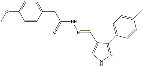 2-(4-methoxyphenyl)-N'-{[3-(4-methylphenyl)-1H-pyrazol-4-yl]methylene}acetohydrazide 구조식 이미지