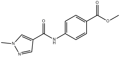 methyl 4-{[(1-methyl-1H-pyrazol-4-yl)carbonyl]amino}benzoate Structure