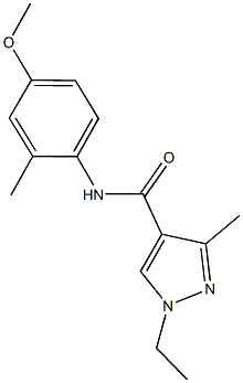 1-ethyl-N-(4-methoxy-2-methylphenyl)-3-methyl-1H-pyrazole-4-carboxamide 구조식 이미지