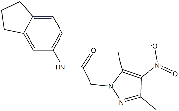 N-(2,3-dihydro-1H-inden-5-yl)-2-{4-nitro-3,5-dimethyl-1H-pyrazol-1-yl}acetamide 구조식 이미지
