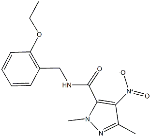 N-(2-ethoxybenzyl)-4-nitro-1,3-dimethyl-1H-pyrazole-5-carboxamide Structure