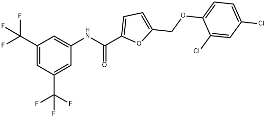 N-[3,5-bis(trifluoromethyl)phenyl]-5-[(2,4-dichlorophenoxy)methyl]-2-furamide 구조식 이미지