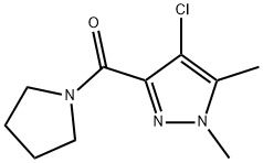 4-chloro-1,5-dimethyl-3-(1-pyrrolidinylcarbonyl)-1H-pyrazole Structure