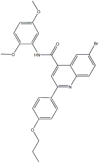 6-bromo-N-(2,5-dimethoxyphenyl)-2-(4-propoxyphenyl)-4-quinolinecarboxamide 구조식 이미지