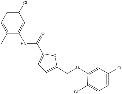 N-(5-chloro-2-methylphenyl)-5-[(2,5-dichlorophenoxy)methyl]-2-furamide 구조식 이미지